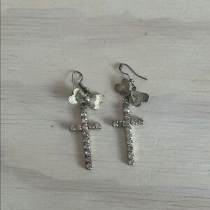 Elegant Silver Cross Earrings